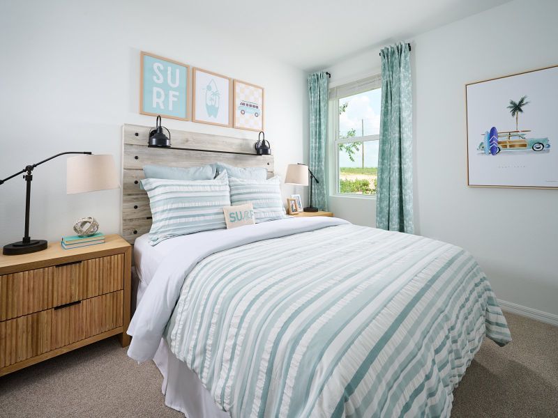 Bedroom in the Everglade floorplan modeled at Hamilton Bluff