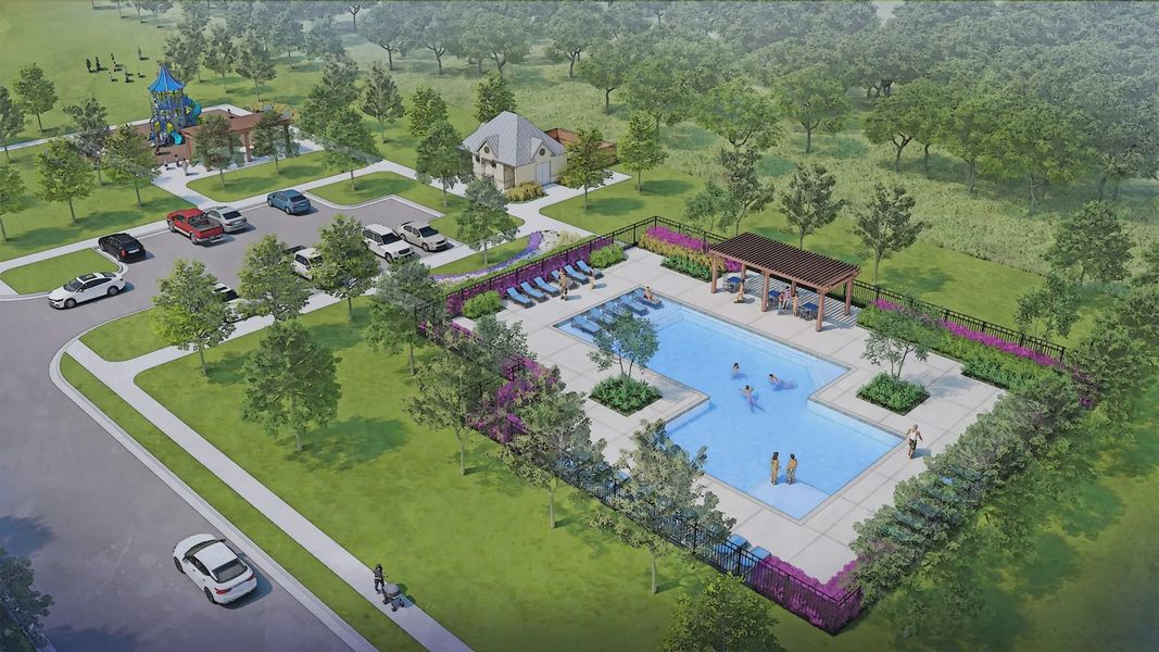 Elegant poolside pergola and manicured greenery enhance the Anna Ranch's serene atmosphere. Elegant poolside pergola and manicured greenery enhance the Anna Ranch's serene atmosphere.