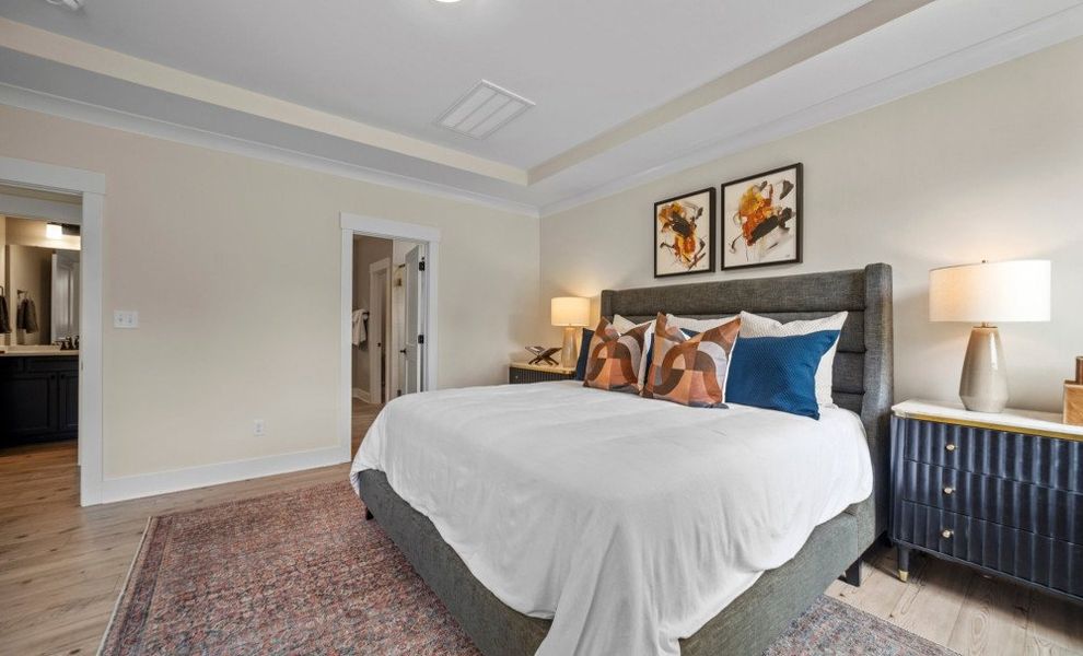 Furnished interior in a model home at Grove Park in Clemmons (Image 5).