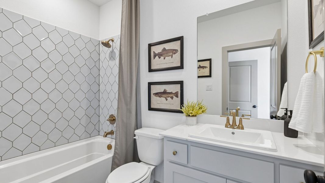 Furnished interior in a model home at Rainwater Crossing in Celina (Image 29). Furnished interior in a model home at Rainwater Crossing in Celina (Image 29).