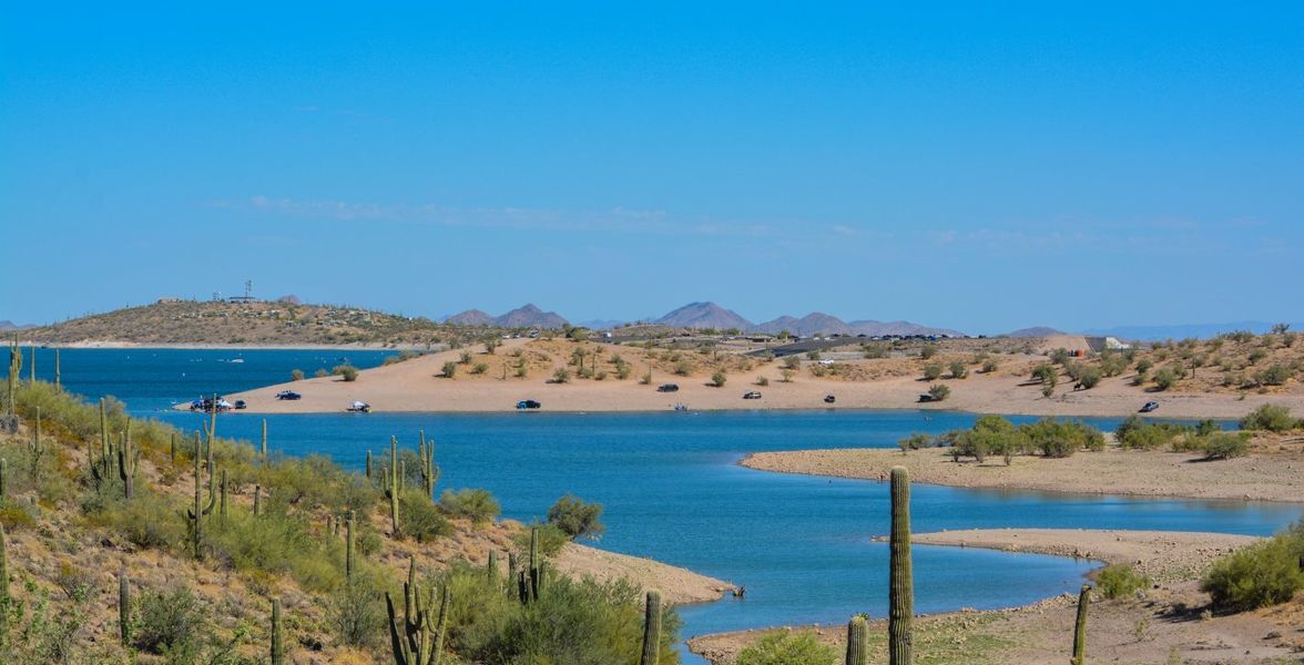 Lake Pleasant surrounded by a desertscape Lake Pleasant surrounded by a desertscape