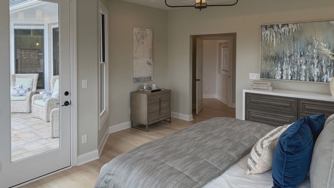 Furnished interior in a model home at The Courtyards at Hodges Farm in Charlotte (Image 34).