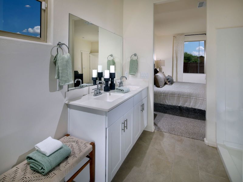 The 1320 floorplan modeled at Chaparral at Rancho Marana in Marana, AZ.