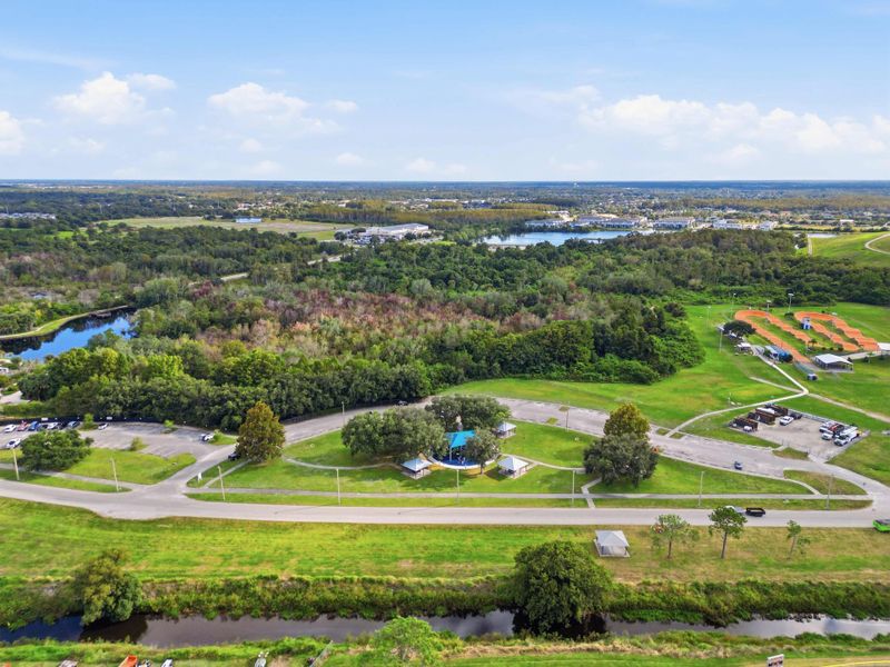 Aerial view of the Lakeside at Satilla community in St. Cloud, FL, showing layout and nearby surroundings (Image 11).