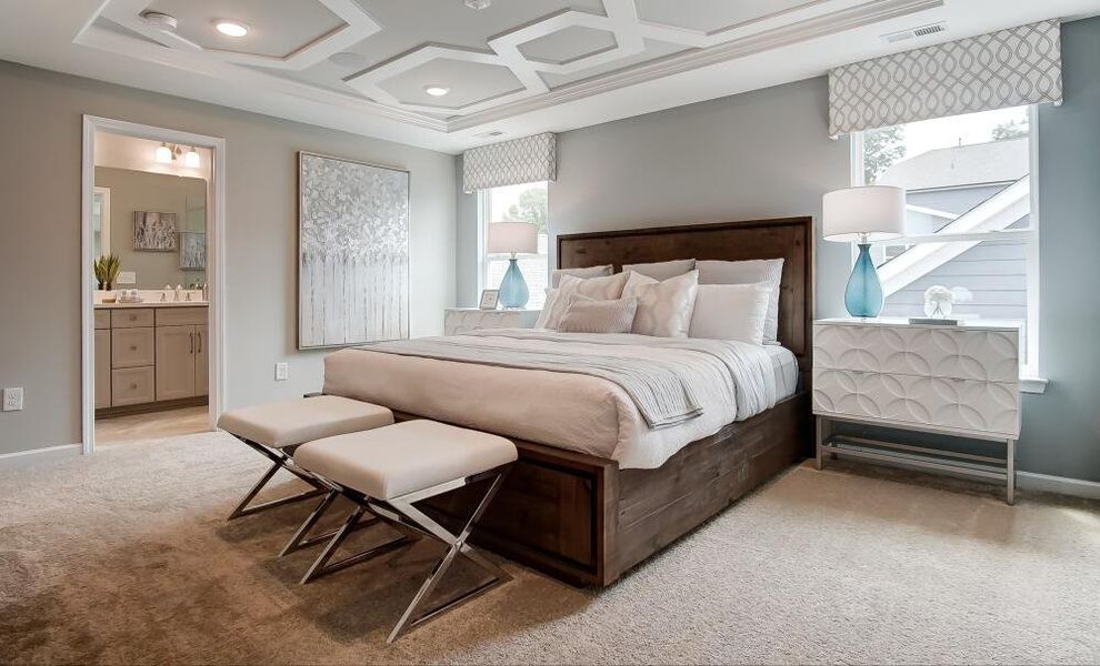 Furnished interior in a model home at Bryton Crossing Townhomes in Huntersville (Image 17). Furnished interior in a model home at Bryton Crossing Townhomes in Huntersville (Image 17).