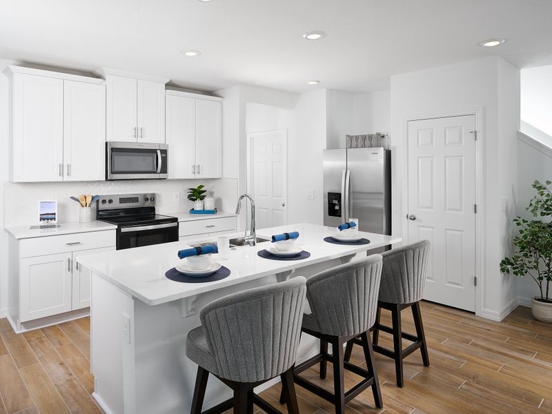 Kitchen in the Oakville model at Cagan Crossings West