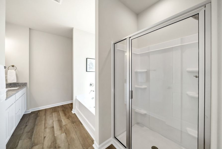 Furnished interior in a model home at Portrait Hills in Aiken (Image 73).