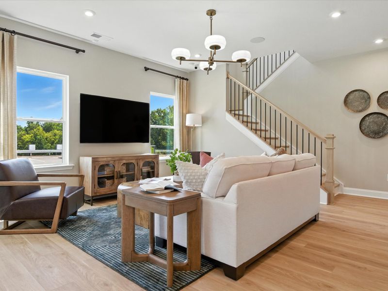 Furnished interior in a model home at Southbridge in Fort Mill (Image 5).