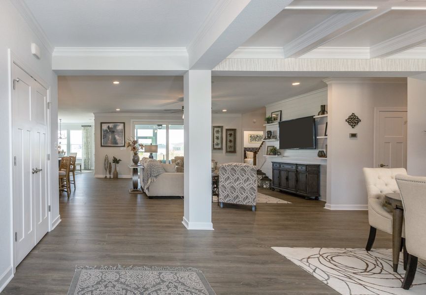 Furnished interior in a model home at The Gables in Moyock (Image 3).