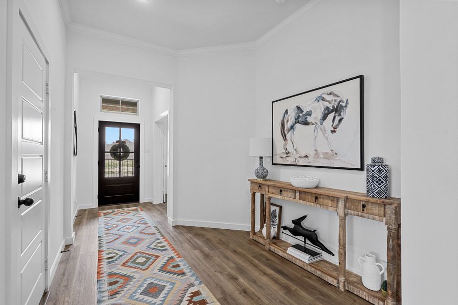 Furnished interior in a model home at Trail Creek in Cleburne (Image 7). Furnished interior in a model home at Trail Creek in Cleburne (Image 7).