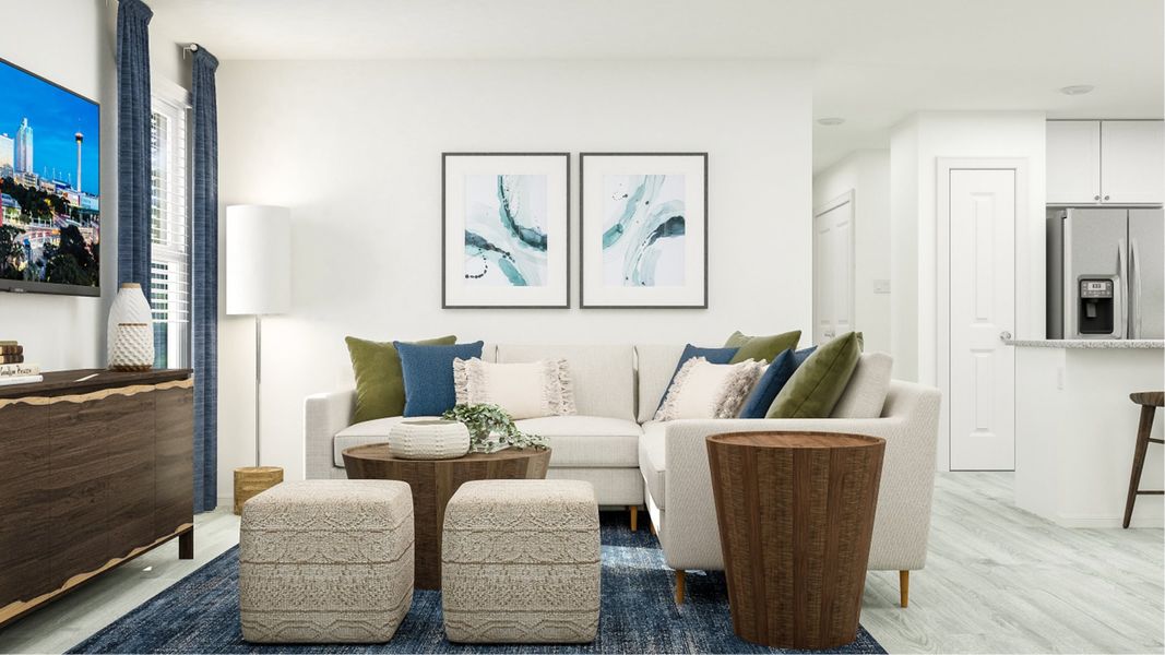 Furnished interior in a model home at Southton Meadows: Belmar Collection in San Antonio (Image 14).