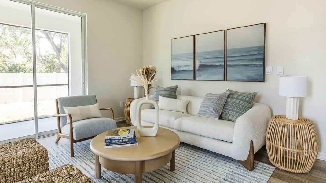 Furnished interior in a model home at Village Oaks in Clearwater (Image 3).