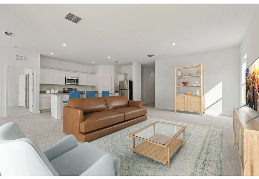 Furnished interior in a model home at Landings at Mount Olive in Polk City (Image 4). Furnished interior in a model home at Landings at Mount Olive in Polk City (Image 4).