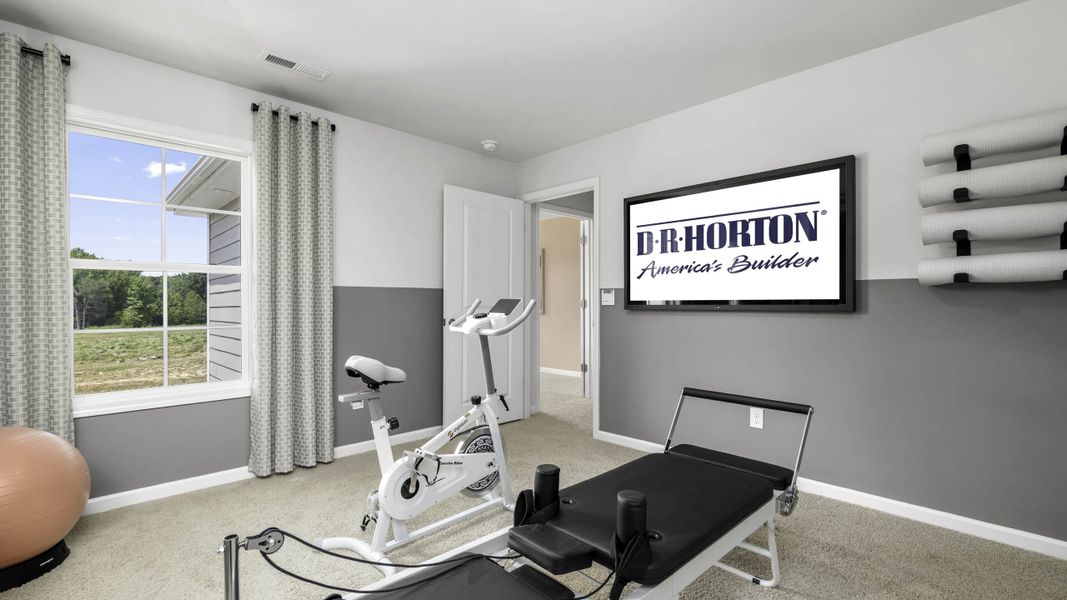 Furnished interior in a model home at The Meadows at Kinsley in Jamestown (Image 24).