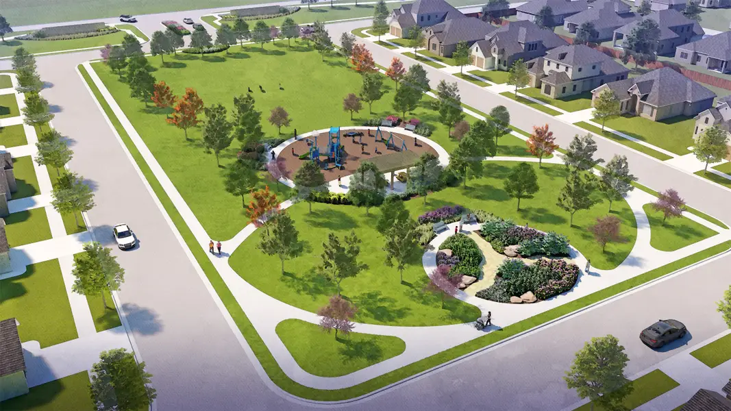Aerial view of the The Landing at Lindsey Lane community in Anna, TX, showing layout and nearby surroundings (Image 4). Aerial view of the The Landing at Lindsey Lane community in Anna, TX, showing layout and nearby surroundings (Image 4).