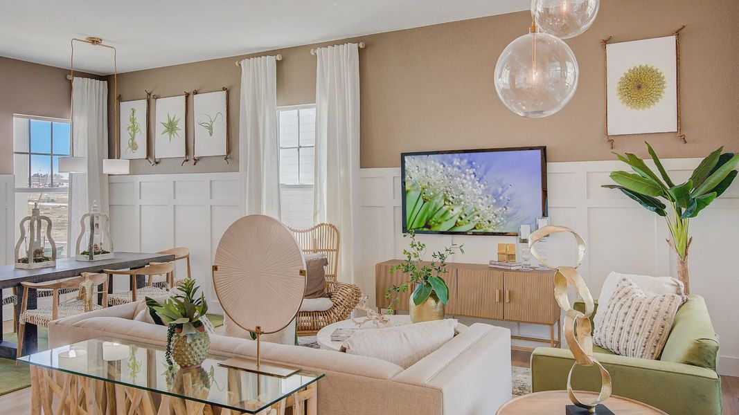 Furnished interior in a model home at Westerly in Erie (Image 29).