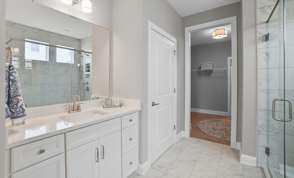 Furnished interior in a model home at Carrington in Stanley (Image 47).