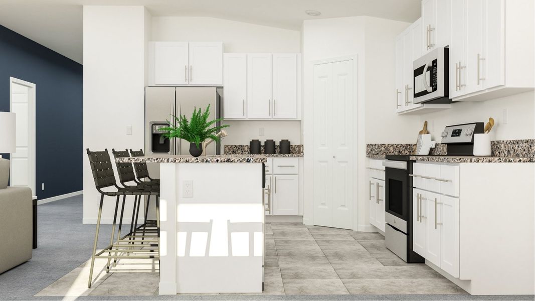 Furnished interior in a model home at Abbott Square: The Executives in Zephyrhills (Image 16). Furnished interior in a model home at Abbott Square: The Executives in Zephyrhills (Image 16).