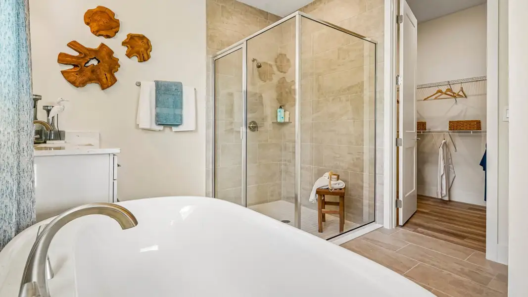 Primary En Suite Bathroom | Oleander Model Home at Ardisia Park in New Smyrna Beach
