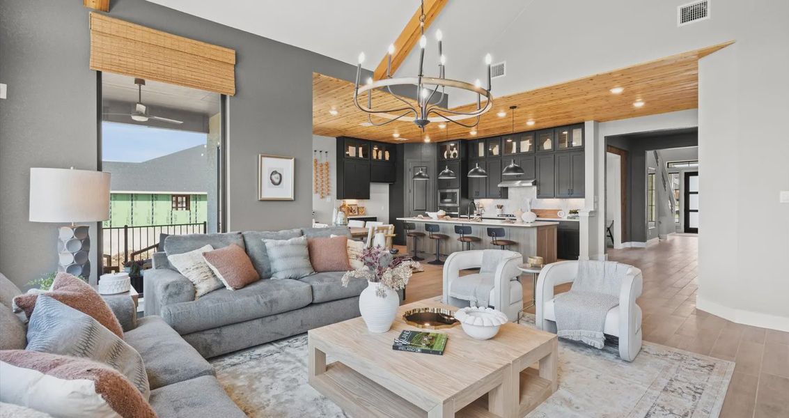 Furnished interior in a model home at Sweetwater in Austin (Image 8).