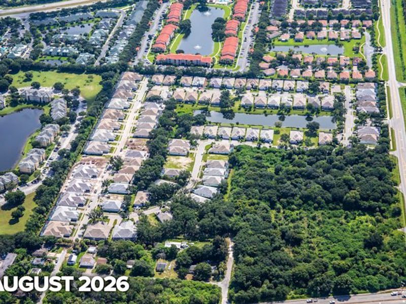 Aerial view of the Lucaya Pointe community in Vero Beach, FL, showing layout and nearby surroundings (Image 11). Aerial view of the Lucaya Pointe community in Vero Beach, FL, showing layout and nearby surroundings (Image 11).