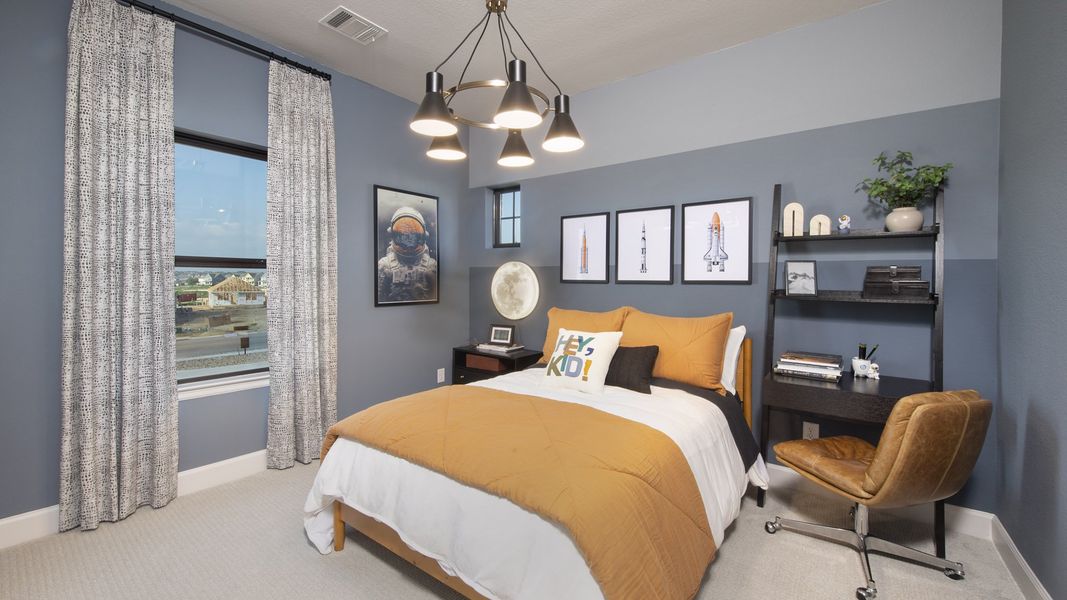 Furnished interior in a model home at Lariat 50' in Liberty Hill (Image 24).