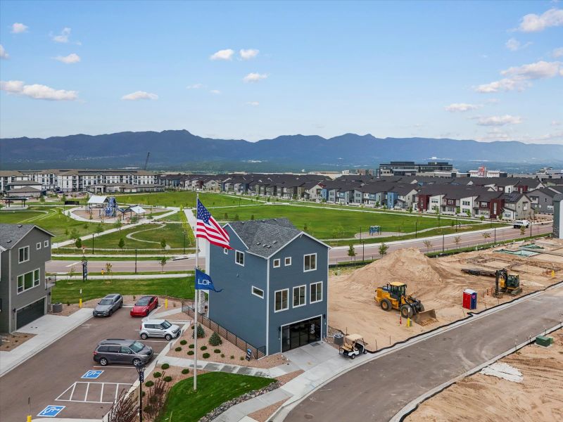 Front exterior of a home in the Parkside at Victory Ridge community, located in Colorado Springs, CO (Image 1).