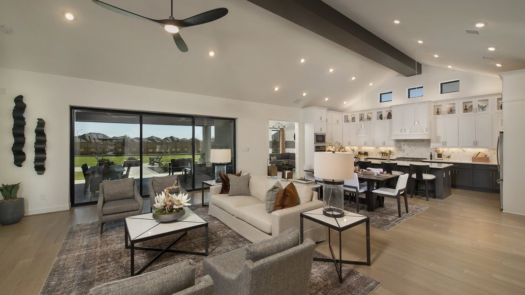 Furnished interior in a model home at Cane Island 80' in Katy (Image 12).