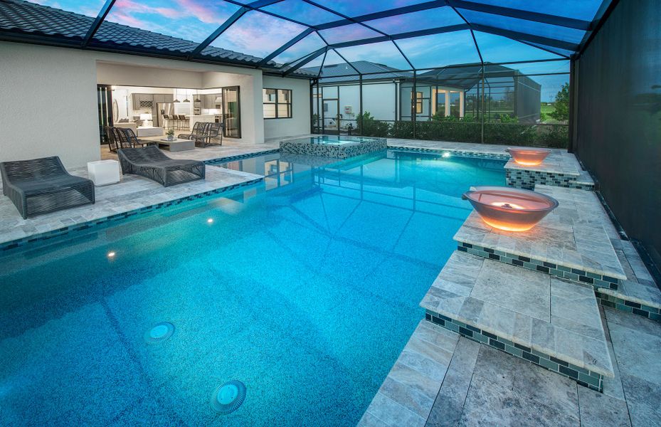 Custom pool in Terreno in Naples, FL with resort lifestyle communities offering modern houses