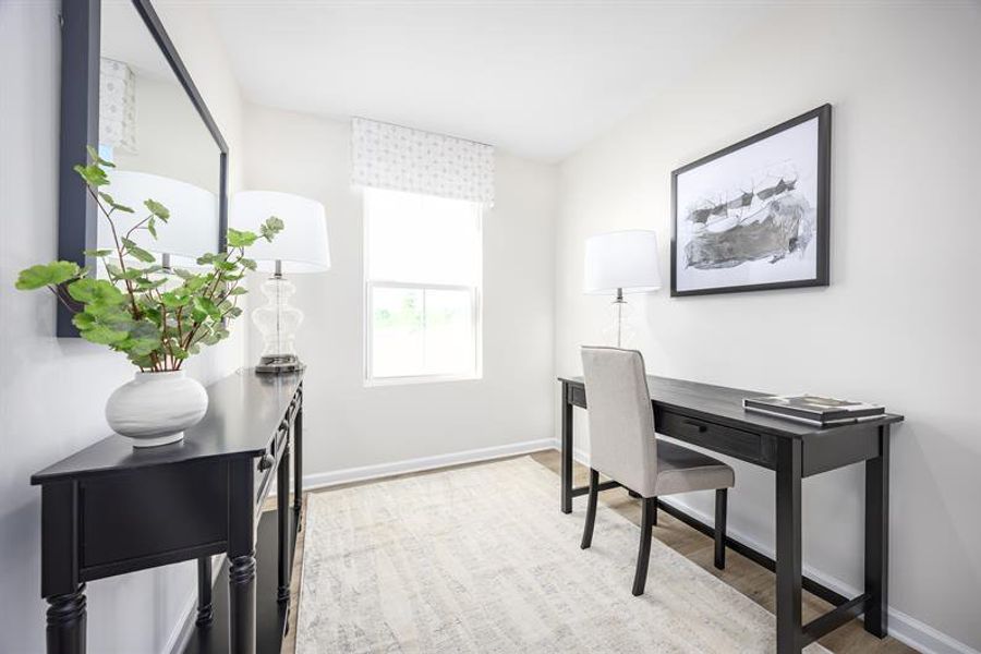 Work from home?  The Cedar provide a first floor flex room - perfect for a home office!