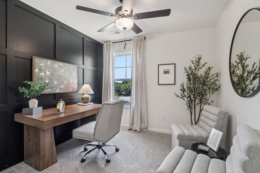 A functional home office that blends comfort and style