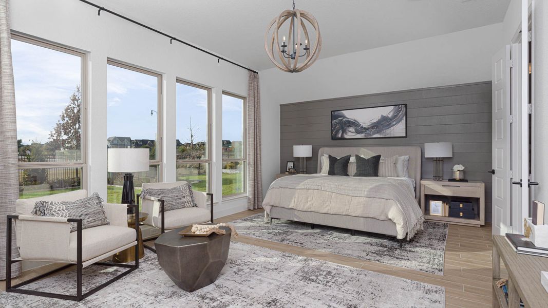 Furnished interior in a model home at Walsh Ranch 60' in Aledo (Image 25).