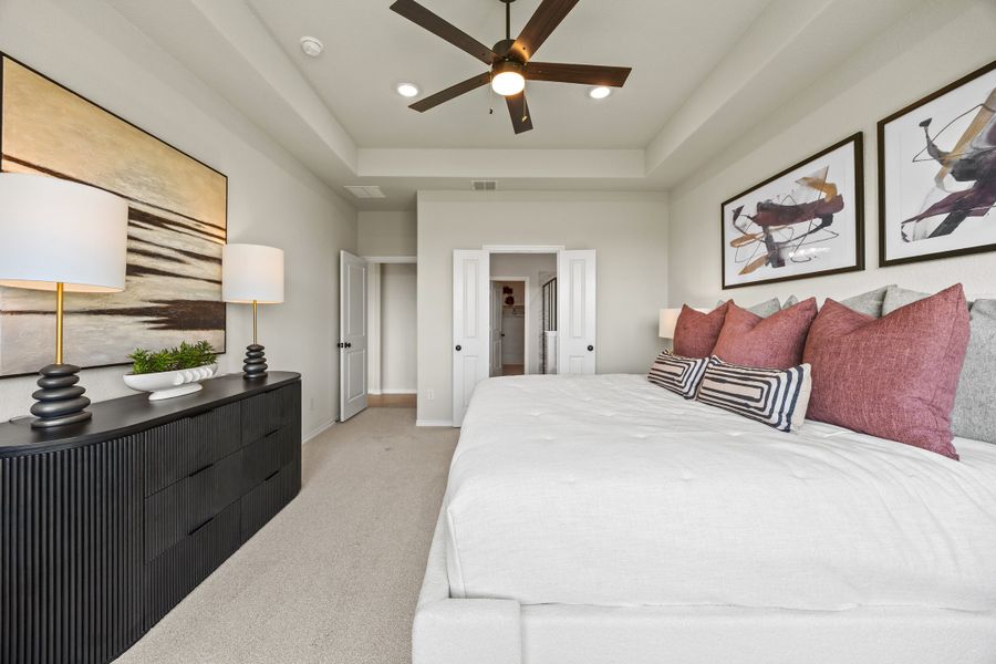 Furnished interior in a model home at El Dorado in Granbury (Image 16).