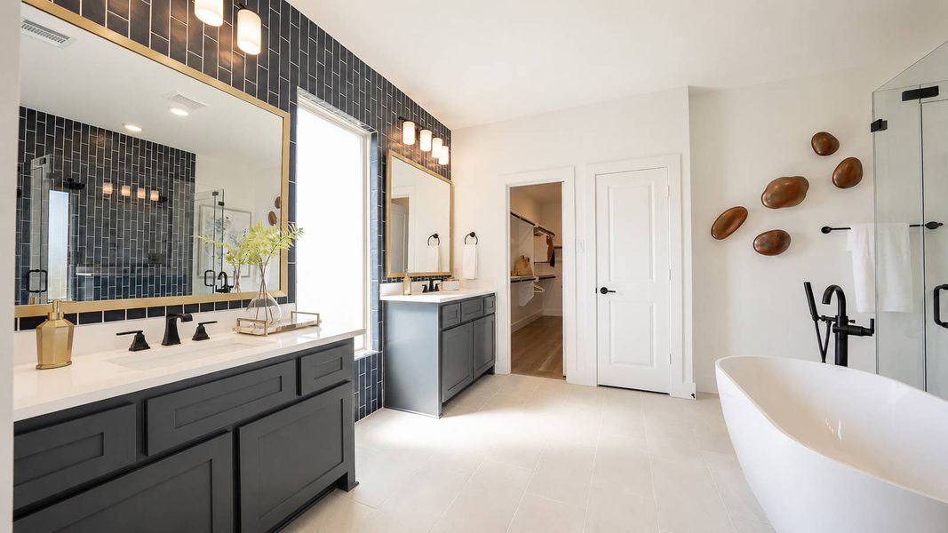 Furnished interior in a model home at Spiritas Ranch in Little Elm (Image 9).