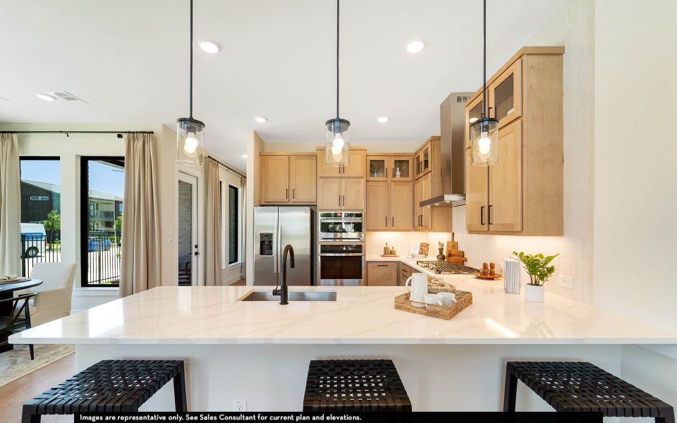 Furnished interior in a model home at The Summit at Center Stage in Keller (Image 10).
