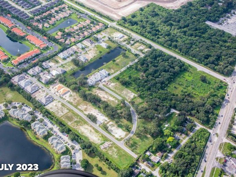 Aerial view of the Lucaya Pointe community in Vero Beach, FL, showing layout and nearby surroundings (Image 11).