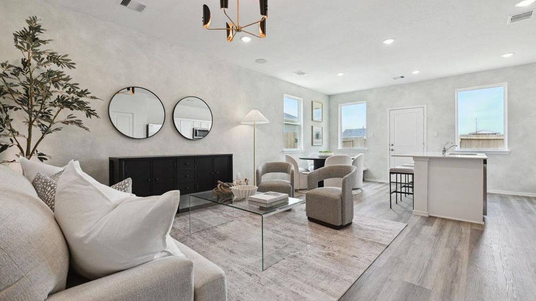 Furnished interior in a model home at The Villas at Legacy Park in Houston (Image 9).
