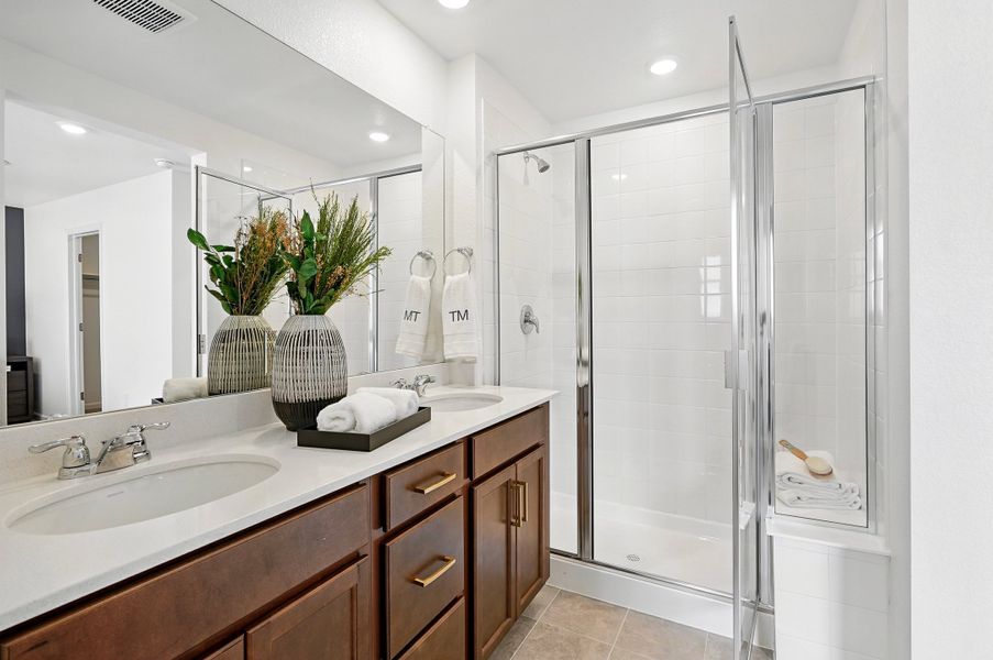 Furnished interior in a model home at Parterre Horizon Collection in Thornton (Image 27).