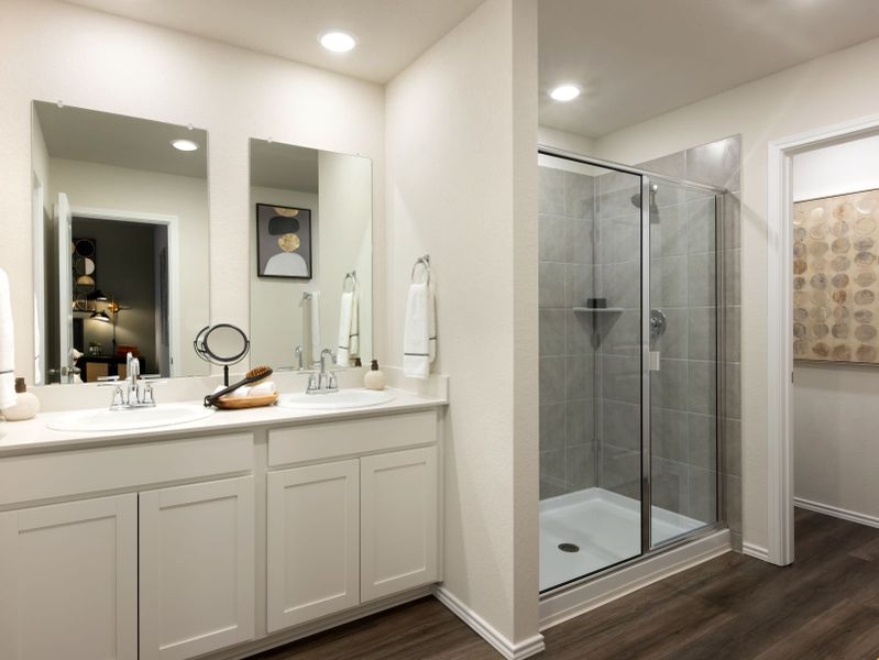 Furnished interior in a model home at Turner's Village in Buda (Image 9).