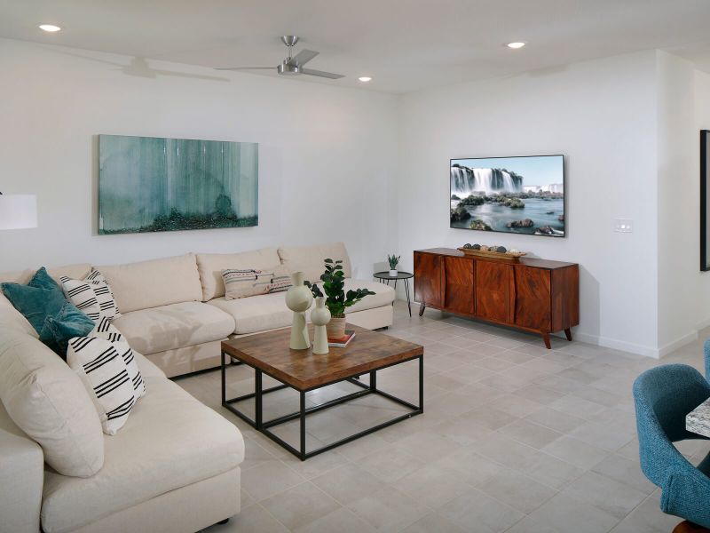 Mason living room modeled at San Tan Groves