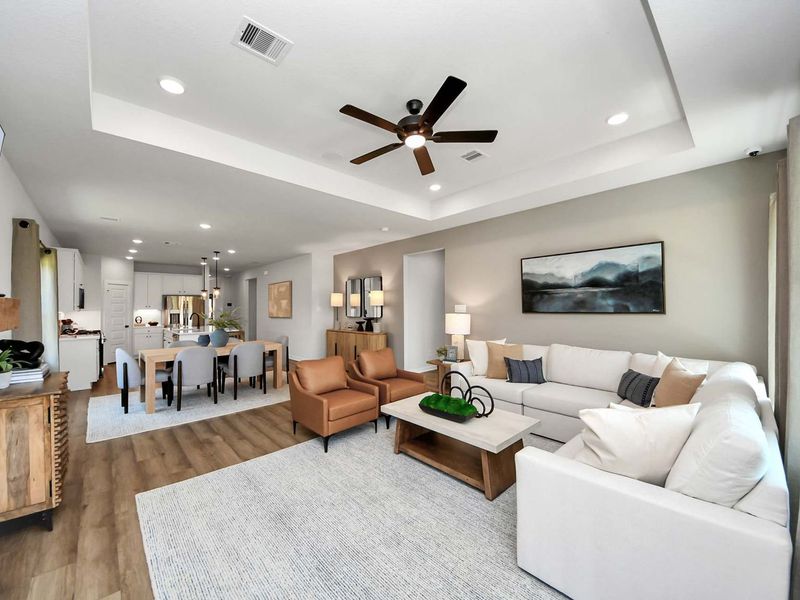 Furnished interior in a model home at Enclave at Newport in Crosby (Image 32).