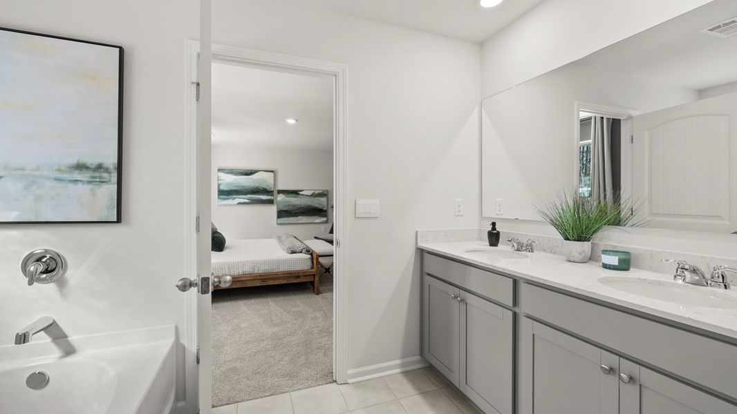 Furnished interior in a model home at Falcon Landing in Gainesville (Image 42).