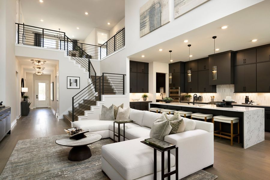 Furnished interior in a model home at Manors Collection - Freedom at Anthem in Kyle (Image 4).