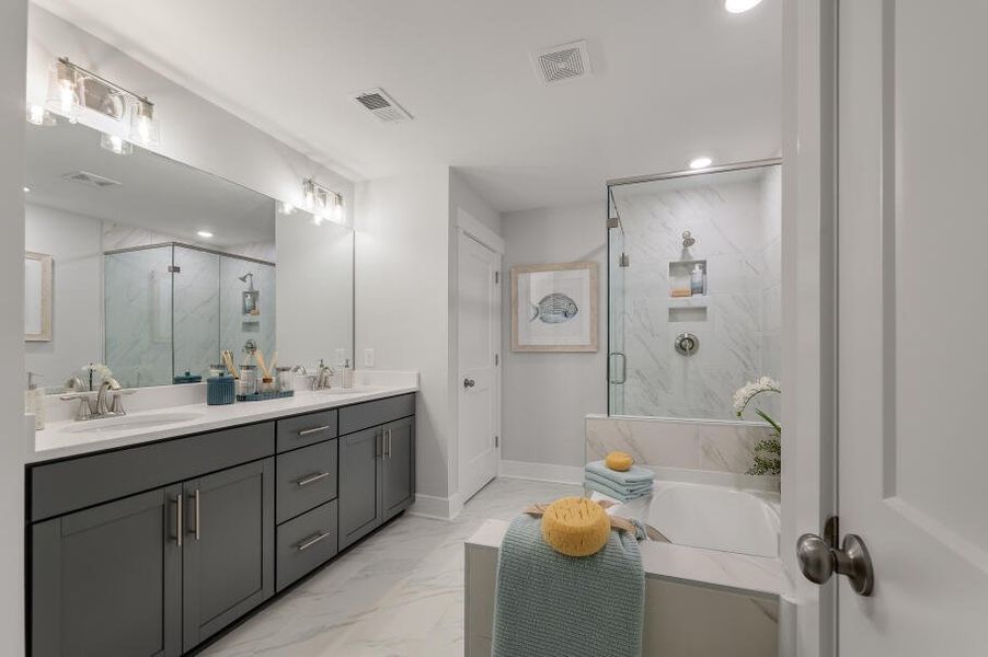 Furnished interior in a model home at New Riverside Village in Bluffton (Image 25).