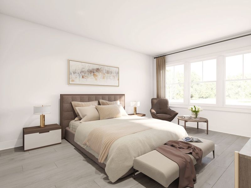 A calming sanctuary offering both comfort and style.