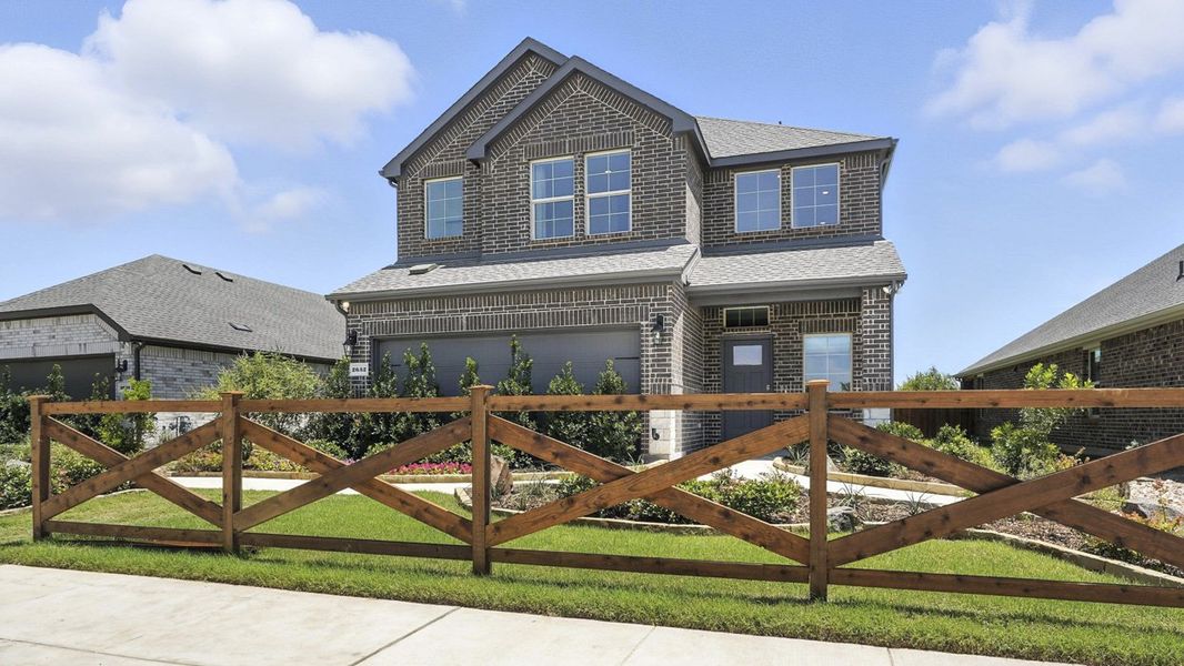 Front exterior of a home in the Silverado community, located in Aubrey, TX (Image 4).