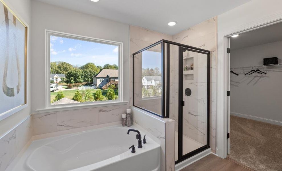 Furnished interior in a model home at Hayes Village in Greensboro (Image 9).