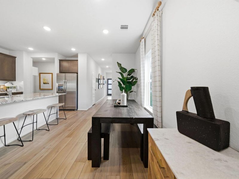 Furnished interior in a model home at Caney Creek Place in Conroe (Image 18).