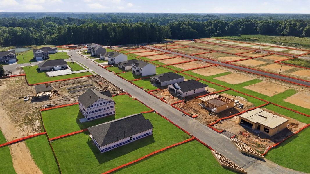 Aerial view of the Bynum Farms community in Farmville, NC, showing layout and nearby surroundings (Image 13).
