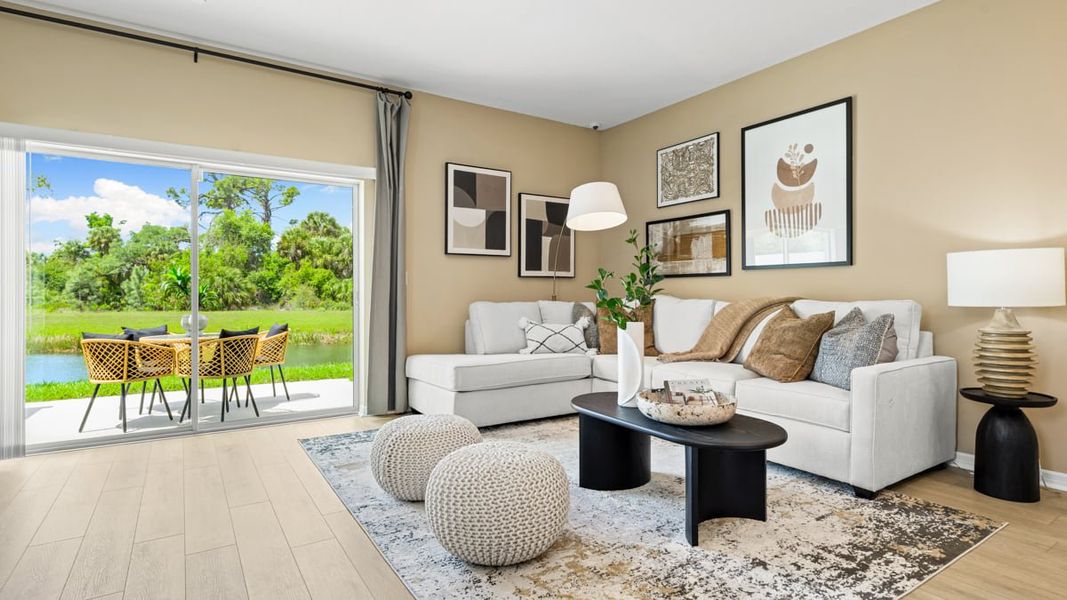 Furnished interior in a model home at The Towns at Tiburon in Nokomis (Image 46).